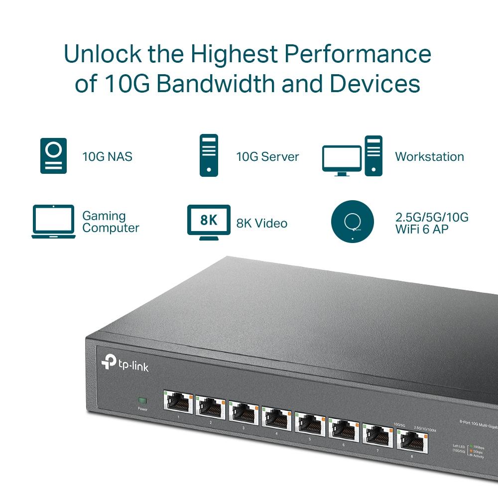 TP-LINK TL-SX1008 8-Port 10G Desktop Rackmount Switch - Image 5