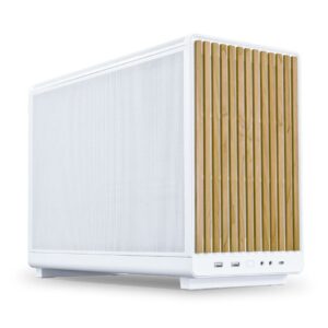 JualLian Li A3 mATX Wood Edition | PC Case Steel Mesh Panels White With Beech Wood