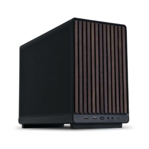 JualLian Li A3 mATX Wood Edition | PC Case Steel Mesh Panels With Sophisticated Black Walnut Trim