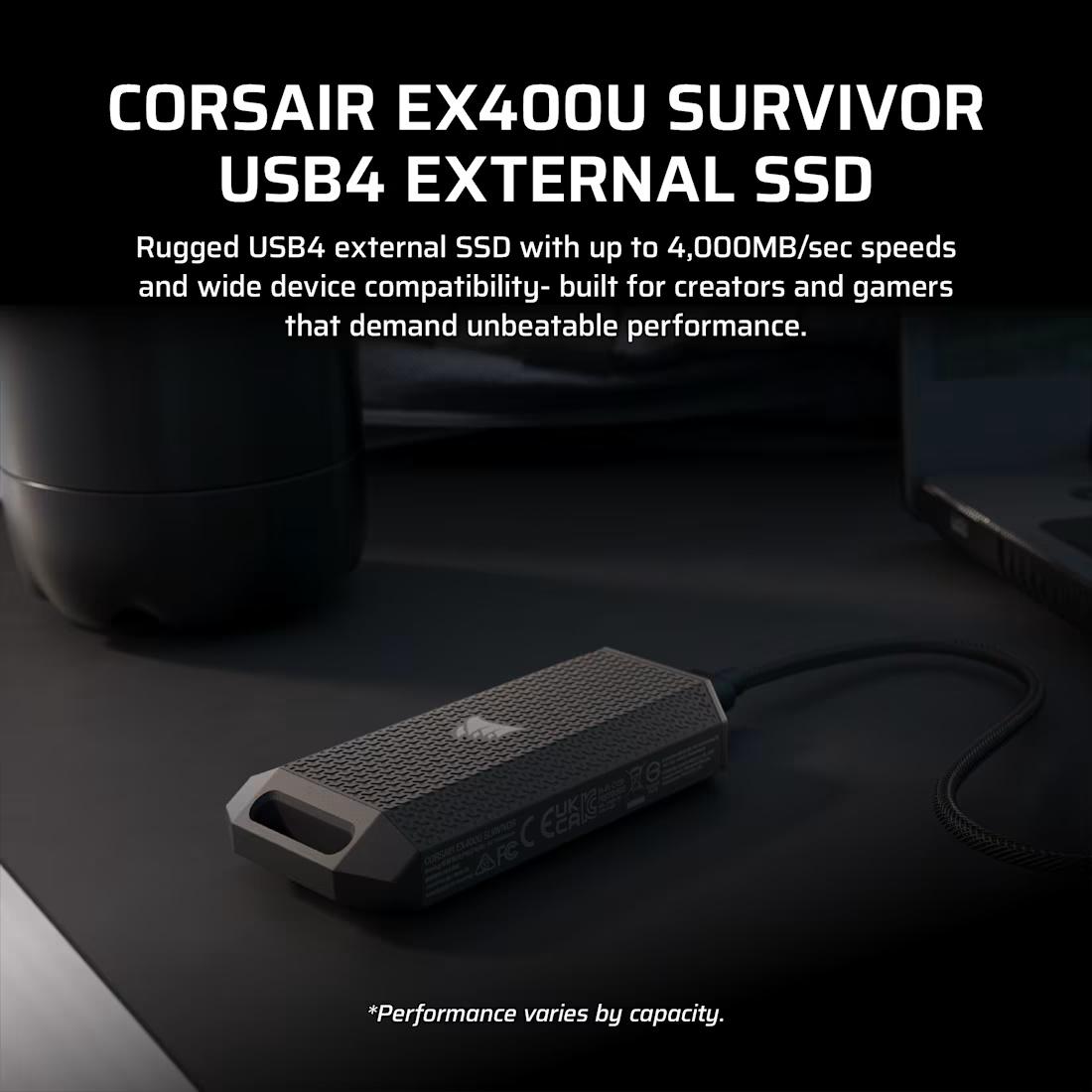CORSAIR EX400U SURVIVOR - SSD External 2TB, USB4, IP55, USB 3.2 Type C - Image 2