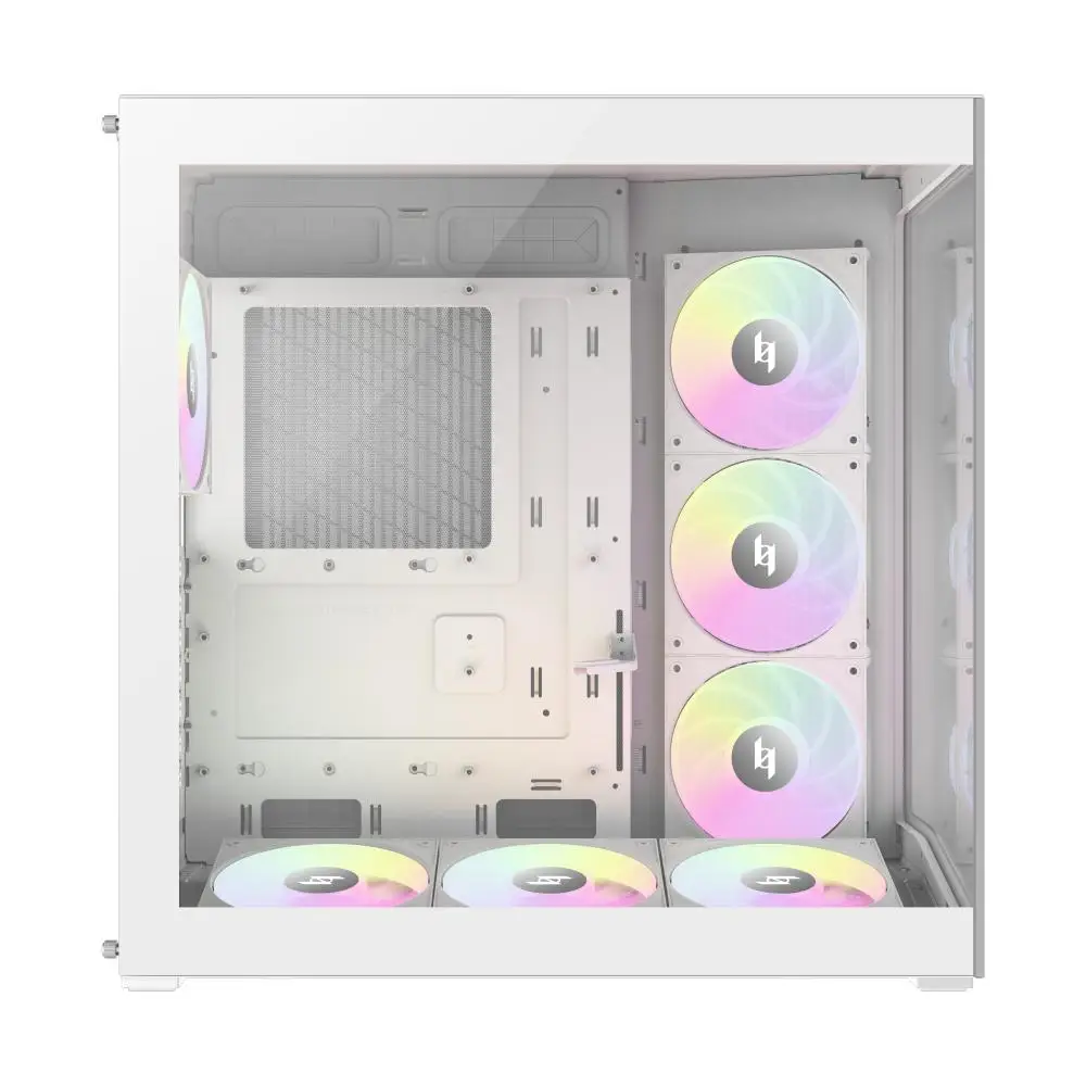 Casing GAMEMAX NEX C56 Dual Chamber ATX 7 ARGB PWM Fan Tempered Glass - White - Image 5