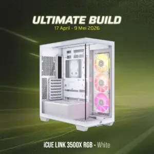 JualCorsair iCue LINK 3500X RGB | E-ATX PC Case Mid Tower with 3 RGB Fans – WHITE (CC-9011281-WW)