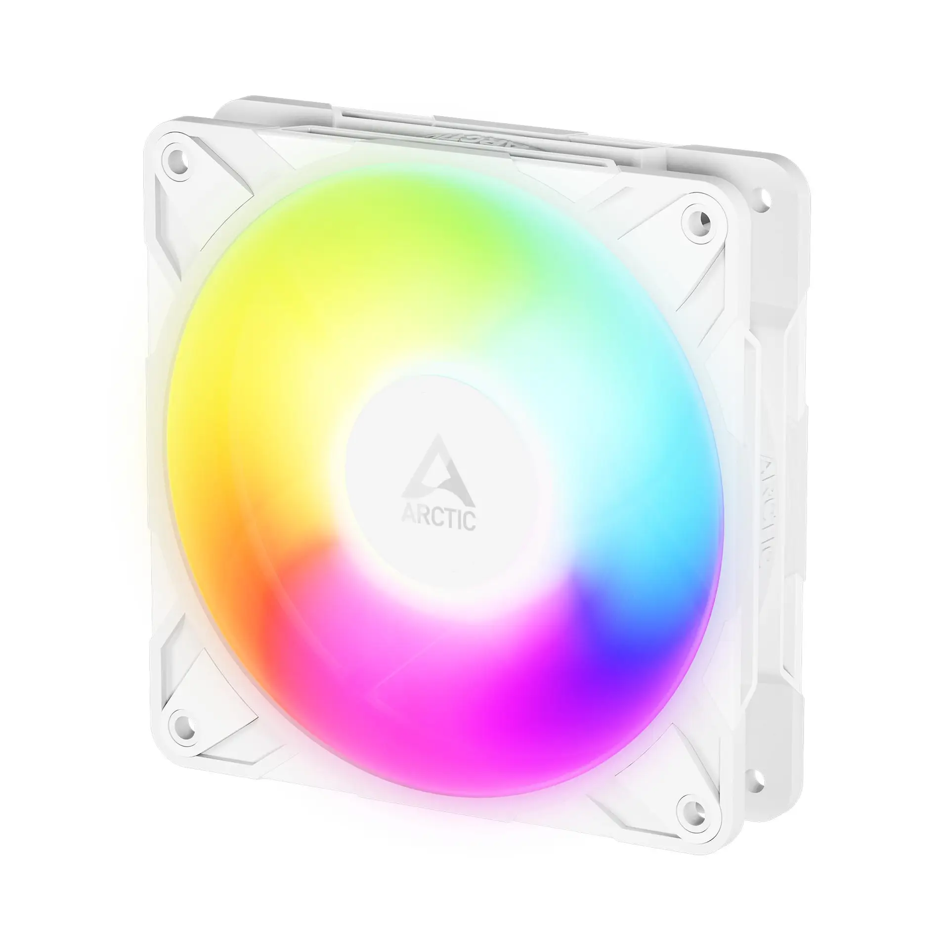 ARCTIC P12 Pro Reverse A-RGB 3 Pack - 120mm A-RGB PWM Fan With Cable Splitter - White - Image 3