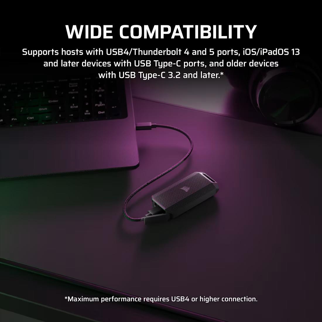 CORSAIR EX400U SURVIVOR - SSD External 4TB, USB4, IP55, USB 3.2 Type C - Image 4