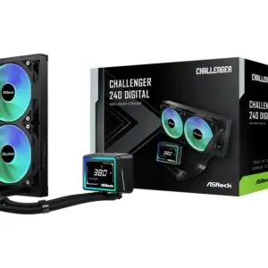 JualASRock Challenger 240 Digital | AIO Liquid Cooling 240mm with 3″ Digital Display – BLACK