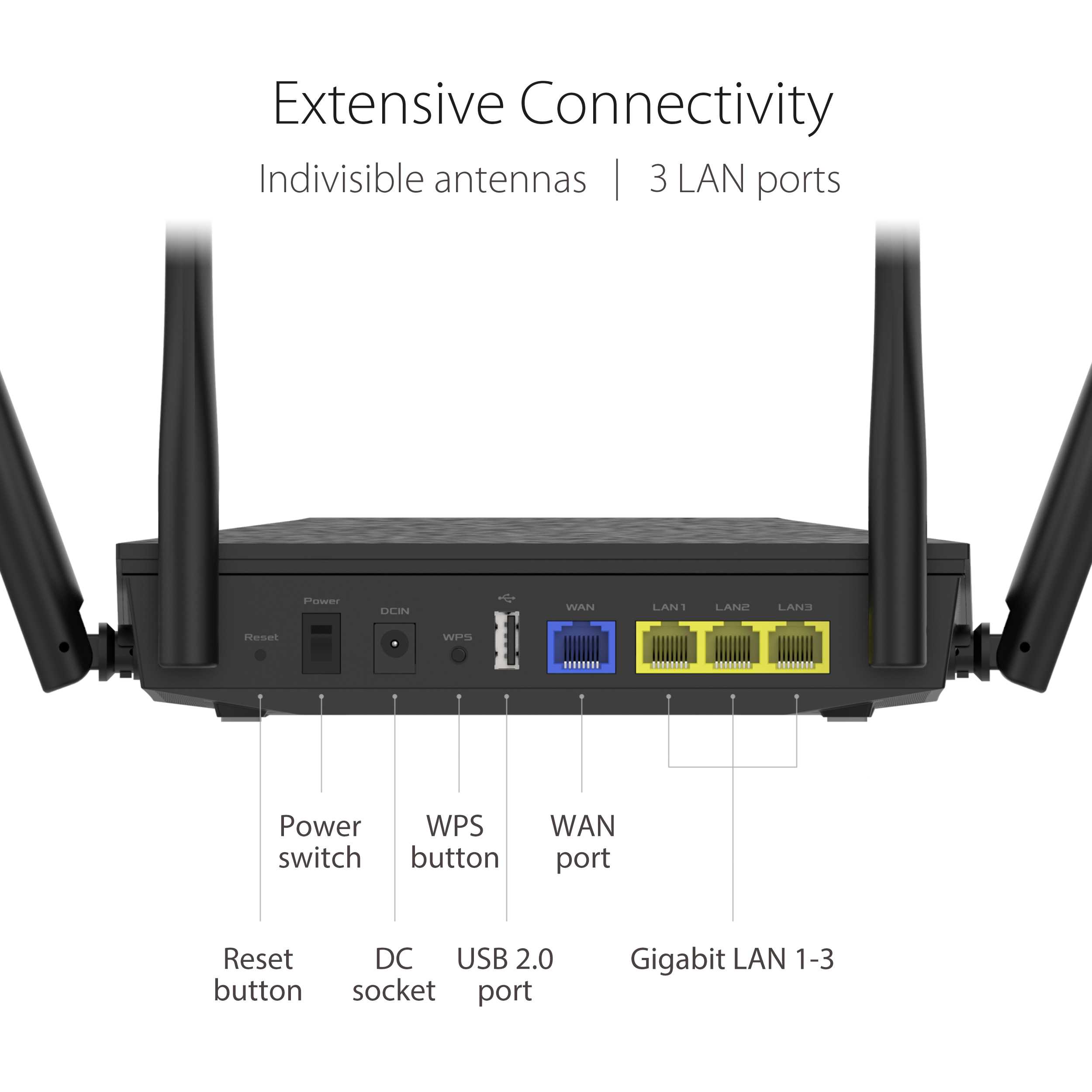 ASUS RT-AX53U AX1800 Dual Band WiFi 6 Router USB Port 2 PACK Ai MESH Support - Image 2