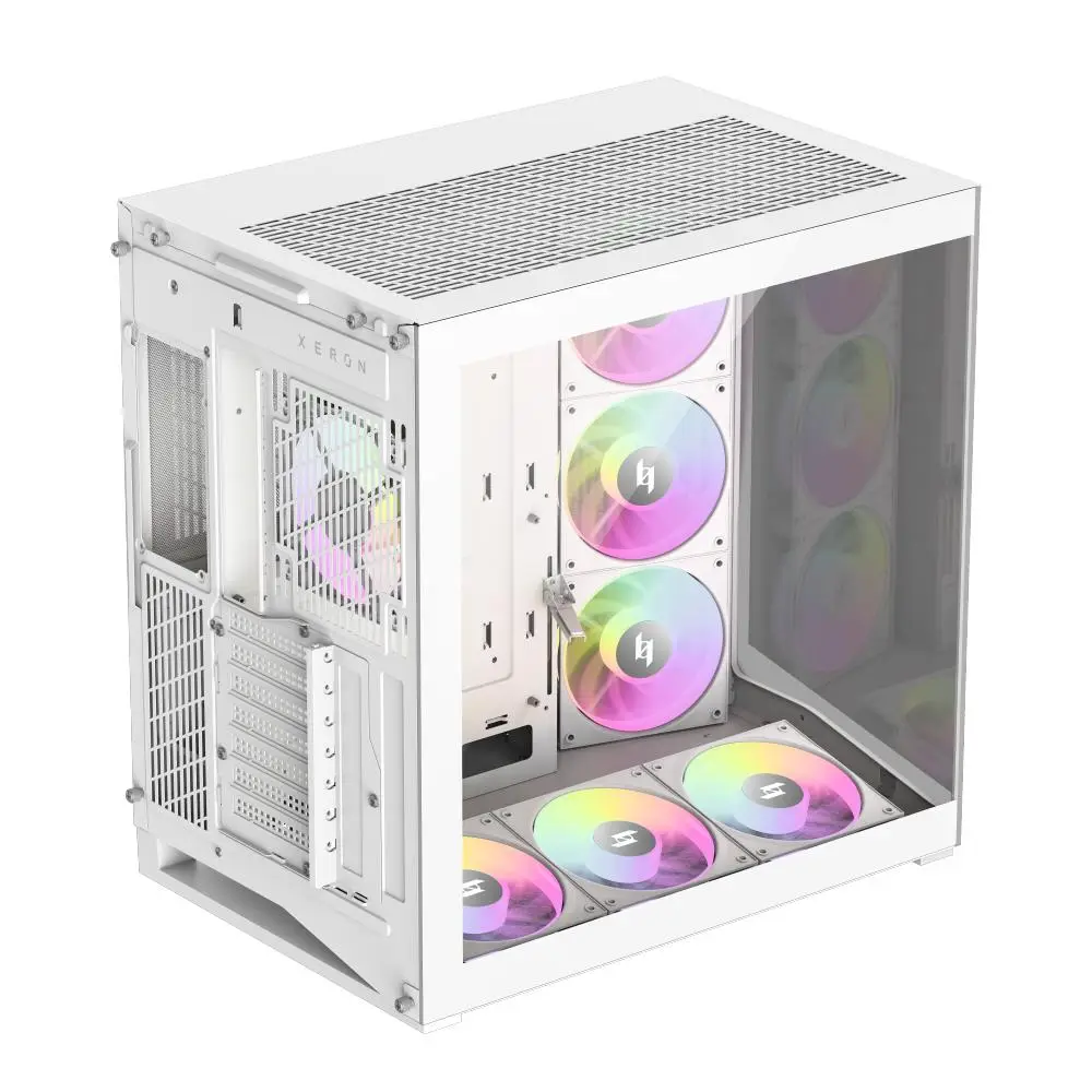 Casing GAMEMAX NEX C56 Dual Chamber ATX 7 ARGB PWM Fan Tempered Glass - White - Image 6