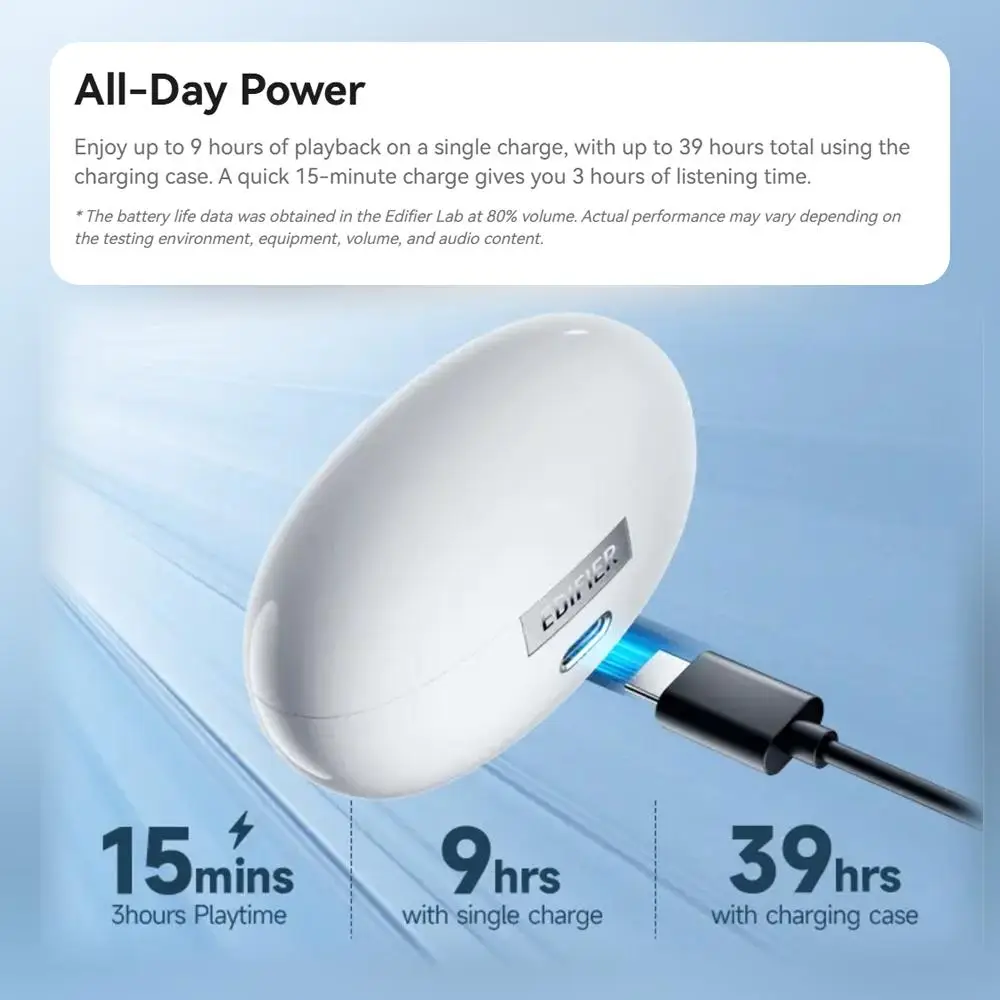 EDIFIER LOLLICLIP | Open-ear True Wireless Earbuds Bluetooth 5.4 IP56 Type C - White - Image 5