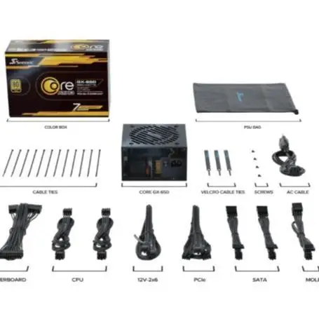 Seasonic Core V2 GX-650 ATX 3.1 PCIe 5.1 80+ GOLD Fully Modular - BLACK - Image 7