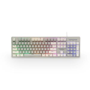 JualREXUS K9E V2 – Keyboard Gaming Full Size – Grey White