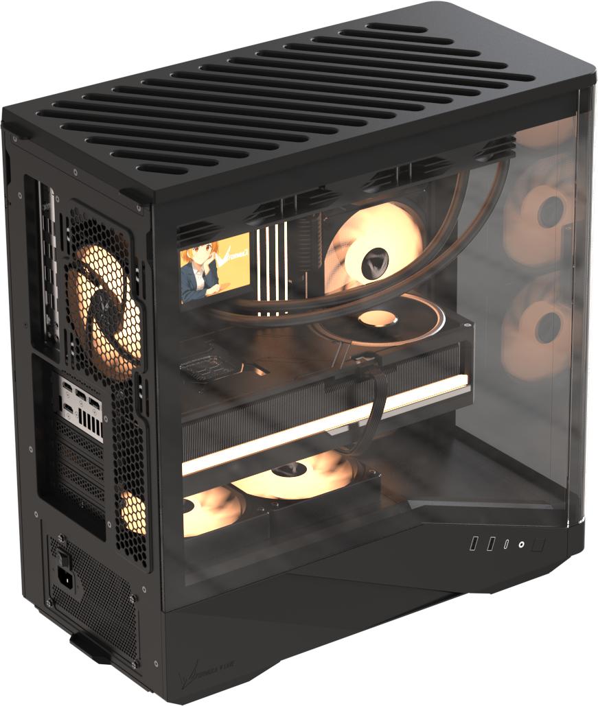Formula V-Line Crystal U9 PA - E-ATX PC Case Include 4 FAN ARGB PWM - Black - Image 2