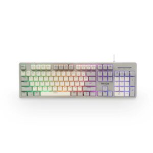 JualREXUS K9E V2 – Keyboard Gaming Full Size – White Grey