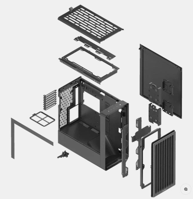 CASING HAVN BF 360 FLOW - Mid Tower E-ATX PC Case Include 3 Fan - Black - Image 8