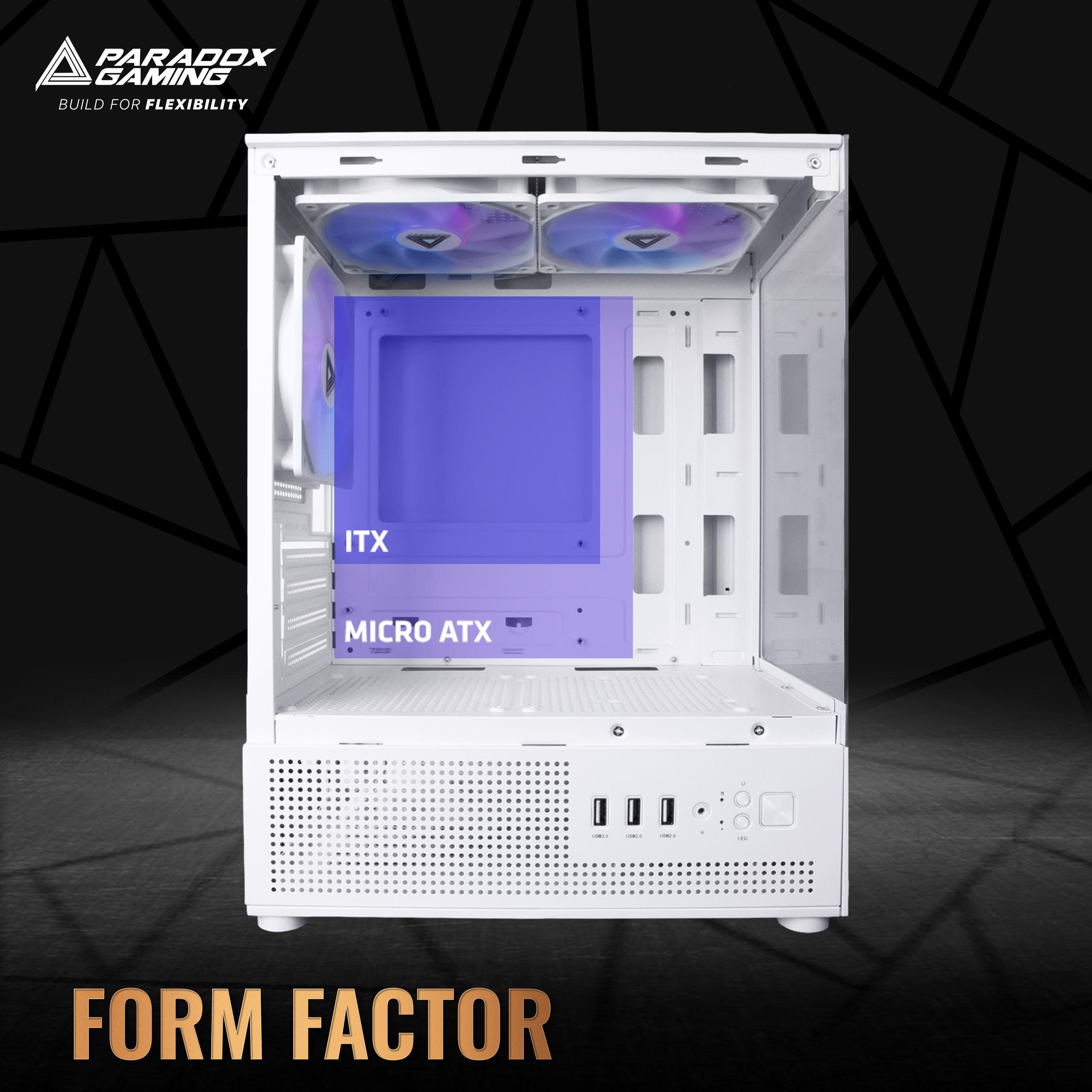 Casing PARADOX GAMING AKAZA | M-ATX PC Case Pre-Installed 3 ARGB Fan - Image 3