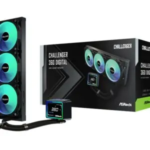 JualASRock Challenger 360 Digital | AIO Liquid Cooling 360mm with 3″ Digital Display – BLACK