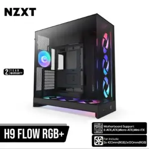 CASING NZXT H9 FLOW RGB+ Large Dual Chamber - Mid Tower E-ATX - BLACK