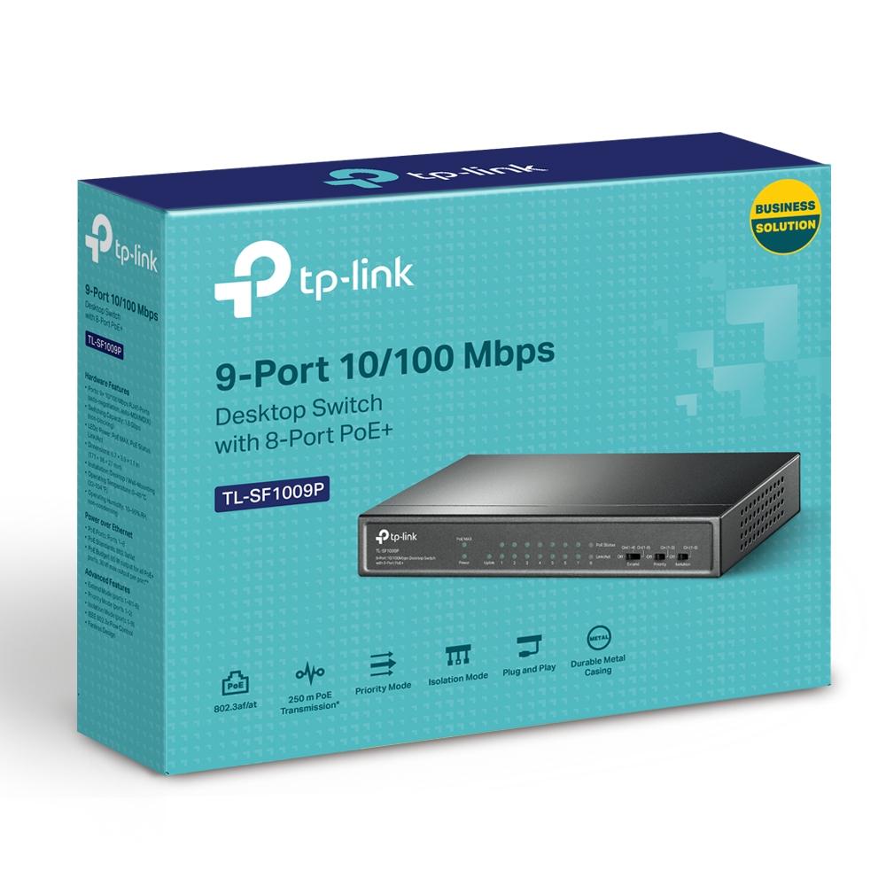TP-LINK TL-SF1009P 9-Port 10/100Mbps Desktop Switch with 8-Port PoE+ - Image 8