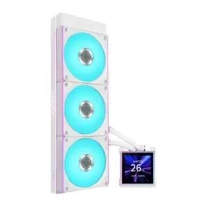 JualLian Li Hydroshift II LCD-S 360CL | AIO CPU Cooler RGB LCD Display IPS 3.4″ – White