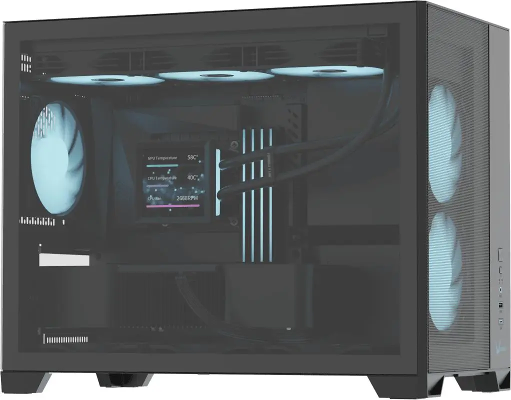 Formula V-Line Air Mesh G6 PLUS AR | M-ATX PC Case Included 3x120mm ARGB Fan - BLACK - Image 2