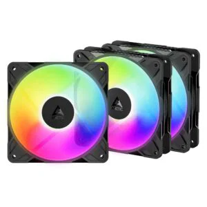 JualARCTIC P12 Pro Reverse A-RGB  3 Pack &ndash; 120mm A-RGB PWM Fan With Cable Splitter &ndash; Black