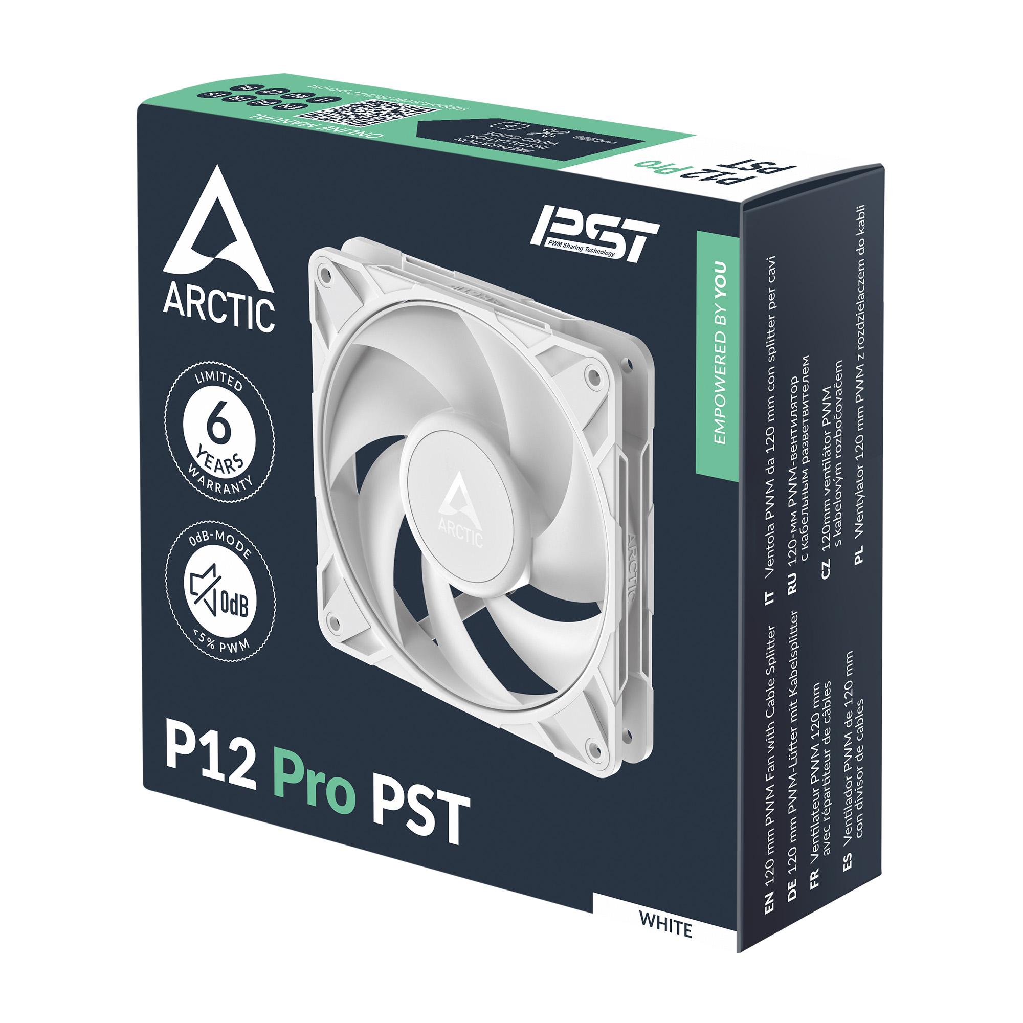 Fan ARCTIC P12 Pro PST | 120mm PWM Fan With Cable Splitter Single Pack - WHITE - Image 5