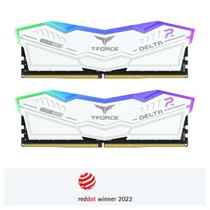 Team T-Force Delta RGB DDR5 48GB (2X24GB) 6400Mhz - White