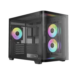 OCYPUS IOTA C50 Curve ARGB - M-ATX PC Case Include 3 ARGB Fan 120mm - Black