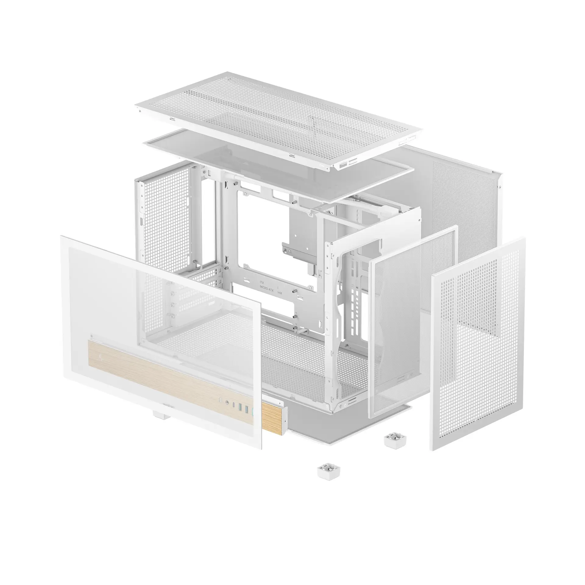Casing DEEPCOOL CH260 / CH-260 WOOD M-ATX PC Case - WHITE - Image 7