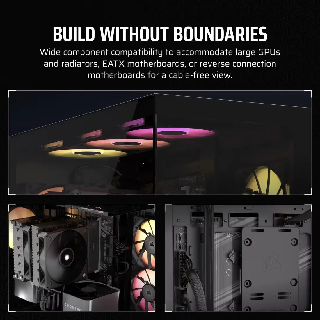 Corsair iCue LINK 3500X RGB | E-ATX PC Case Mid Tower with 3 RGB Fans - BLACK (CC-9011280-WW) - Image 5