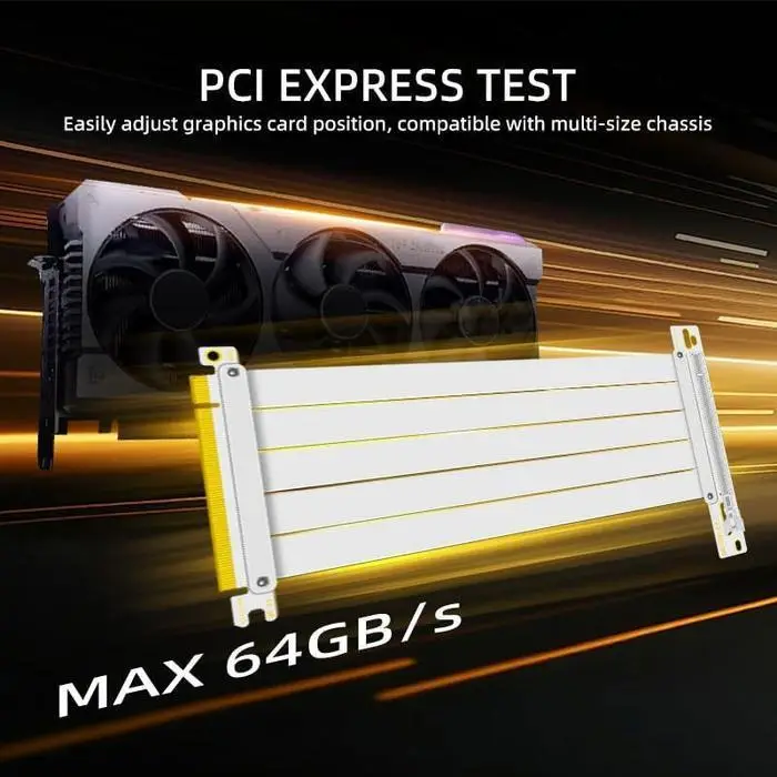 Riser Card untuk VBR i3, PCCooler i100 / K101 Pro | PCIe 4.0 20cm 90Degree - White - Image 3