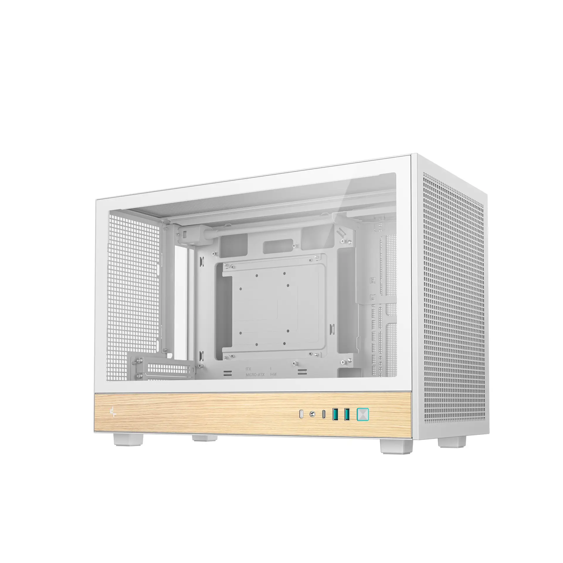 Casing DEEPCOOL CH260 / CH-260 WOOD M-ATX PC Case - WHITE - Image 3