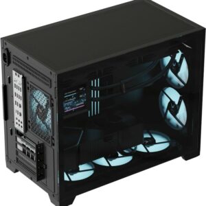 JualFormula V-Line Air Mesh G6 PLUS AR | M-ATX PC Case Included 3x120mm ARGB Fan – BLACK