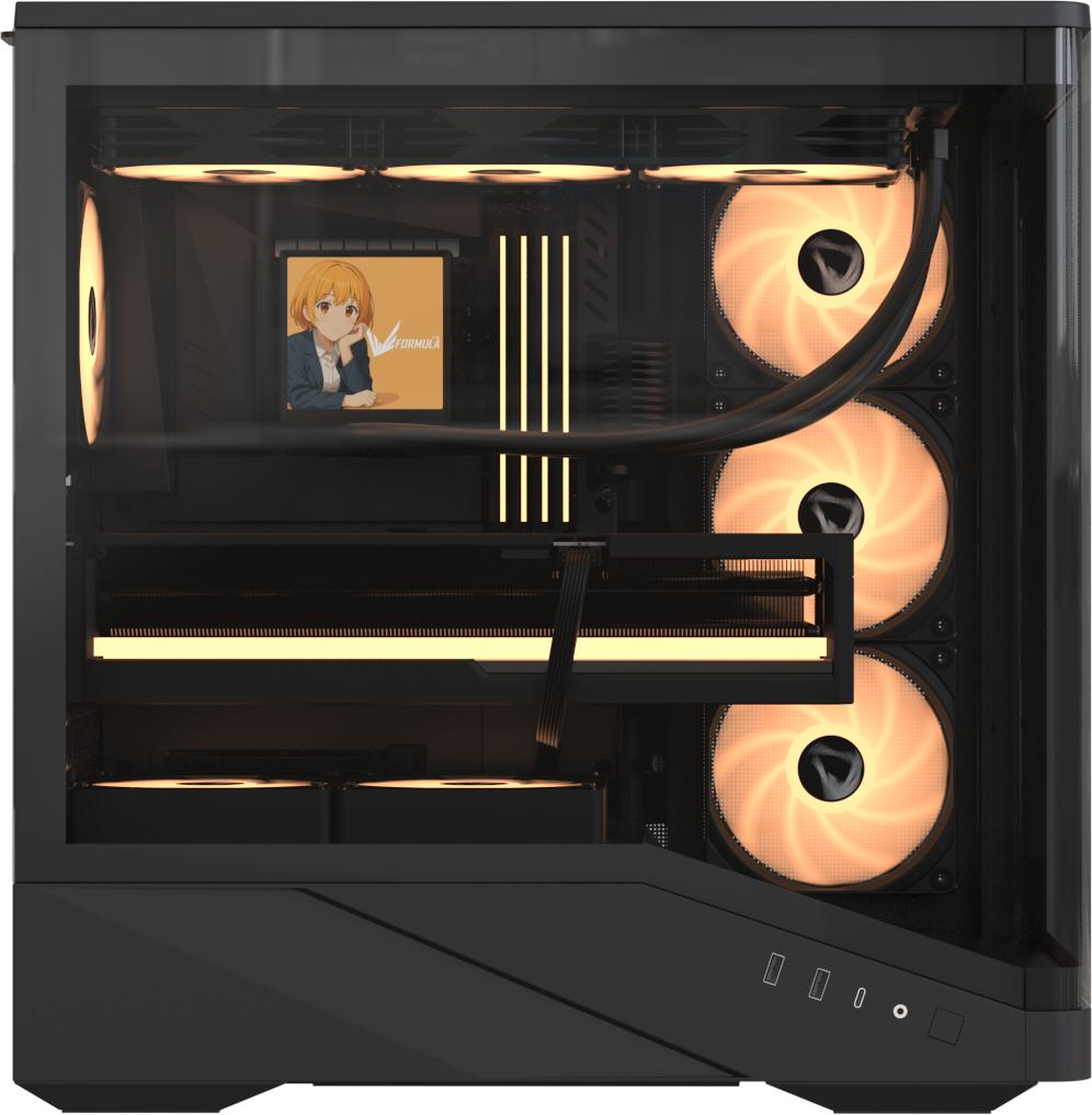 Formula V-Line Crystal U9 PA - E-ATX PC Case Include 4 FAN ARGB PWM - Black - Image 4