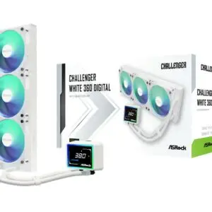 JualASRock Challenger 360 Digital | AIO Liquid Cooling 360mm with 3″ Digital Display – WHITE