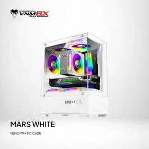 JualCASING VENOMRX MARS | M-ATX PC Case Panoramic Include 3 FAN FRGB &ndash; WHITE
