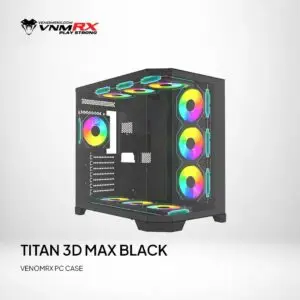 JualCASING VENOMRX TITAN 3D MAX | Panoramic PC Case ATX – BLACK