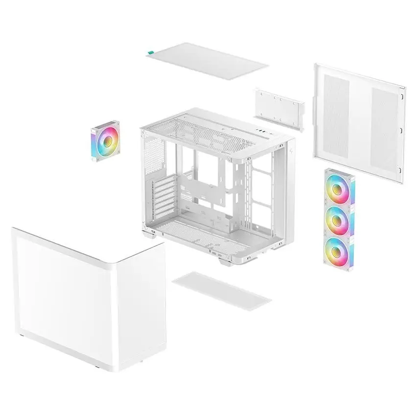 Casing DEEPCOOL CG530U 4F WH - Panoramic Curved ATX PC Case Include 4 Fan ARGB - WHITE - Image 8