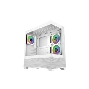 JualCoolerMaster Elite 690 Wood | ATX PC Case Include 3 ARGB Fans – White