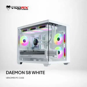 JualCASING VENOMRX DAEMON S8 | Panoramic PC Case M-ATX &ndash; WHITE