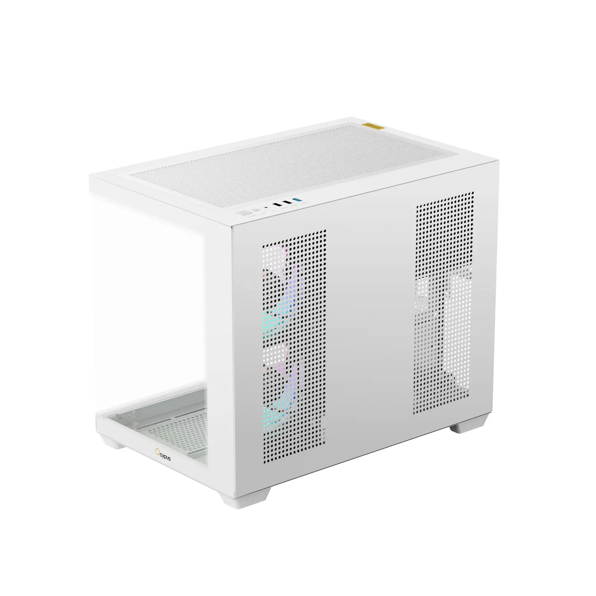 Casing OCYPUS GAMMA C54 ARGB | M-ATX PC Case Include 3 Fans ARGB - White - Image 5