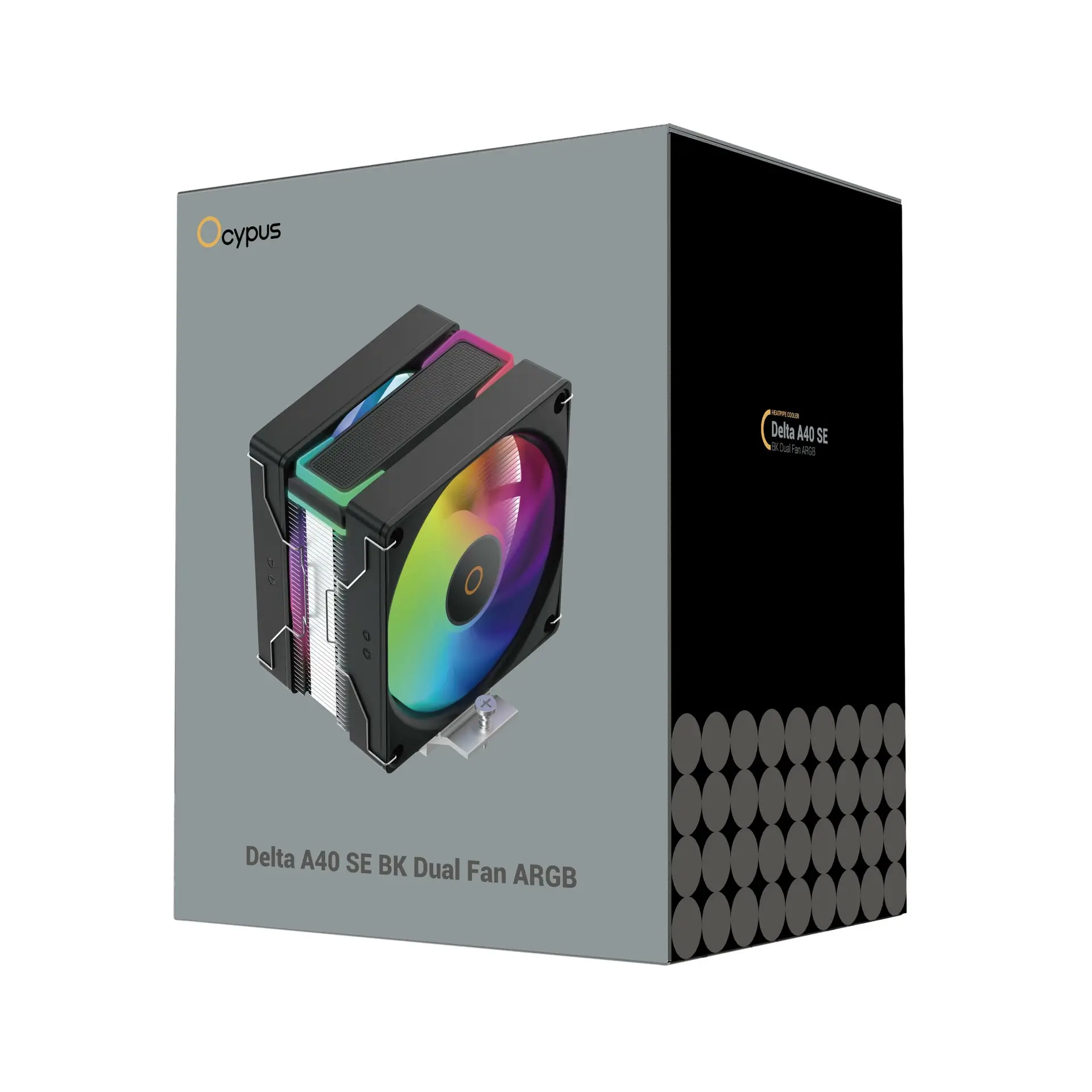 OCYPUS Delta A40 SE Dual Fan ARGB 4 Heatpipes Single Tower Air Cooler - BLACK - Image 9