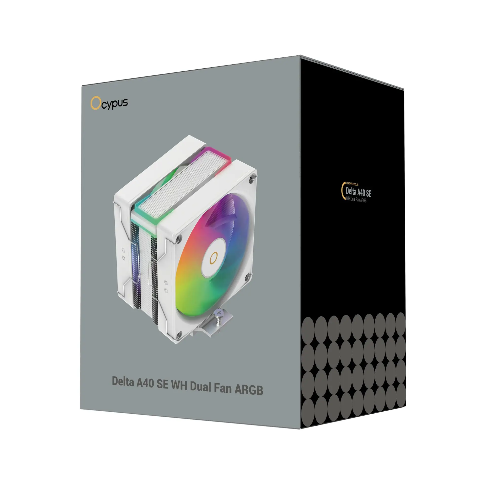 OCYPUS Delta A40 SE Dual Fan ARGB 4 Heatpipes Single Tower Air Cooler - WHITE - Image 9