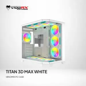 JualCASING VENOMRX TITAN 3D MAX | Panoramic PC Case ATX – WHITE