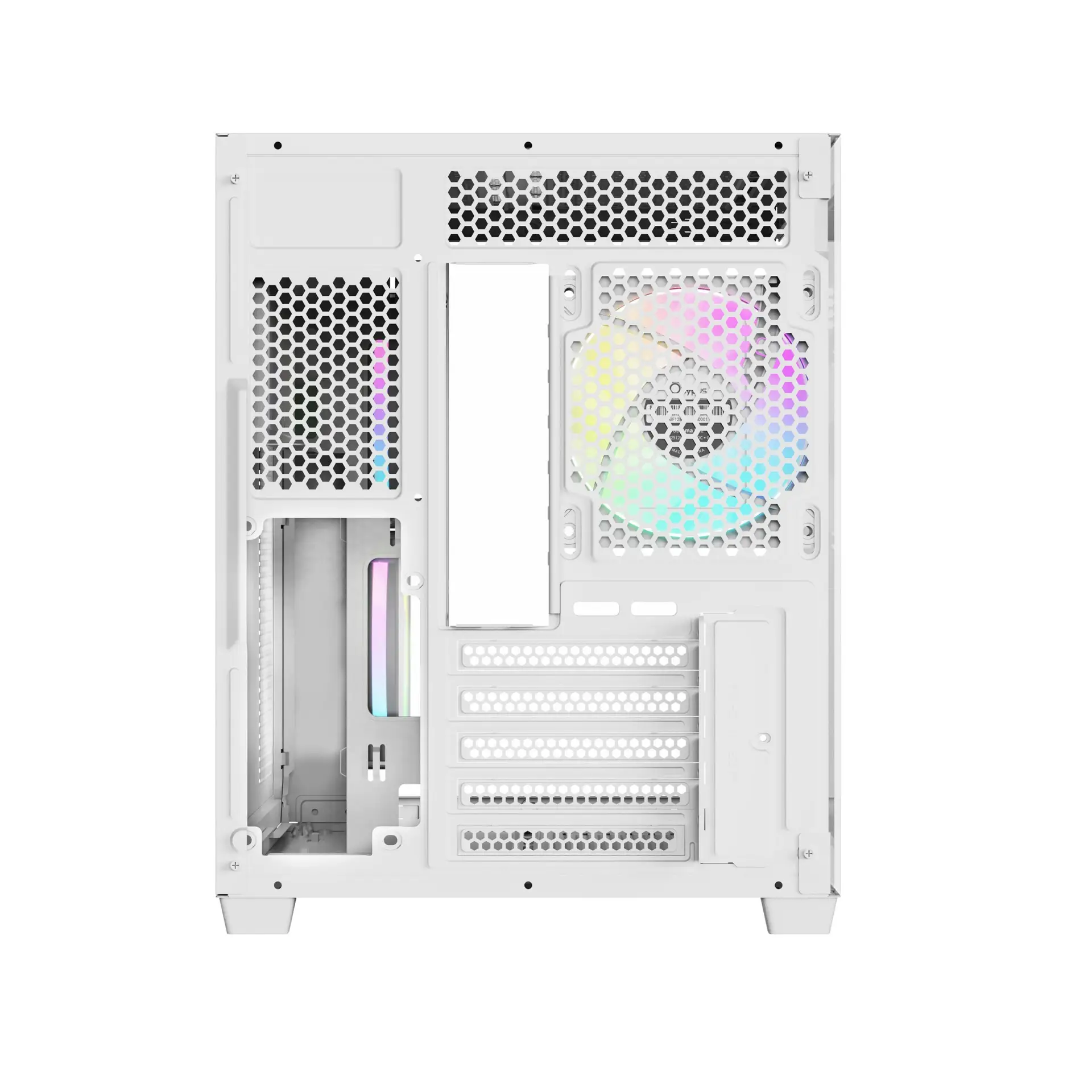 Casing OCYPUS GAMMA C54 ARGB | M-ATX PC Case Include 3 Fans ARGB - White - Image 7