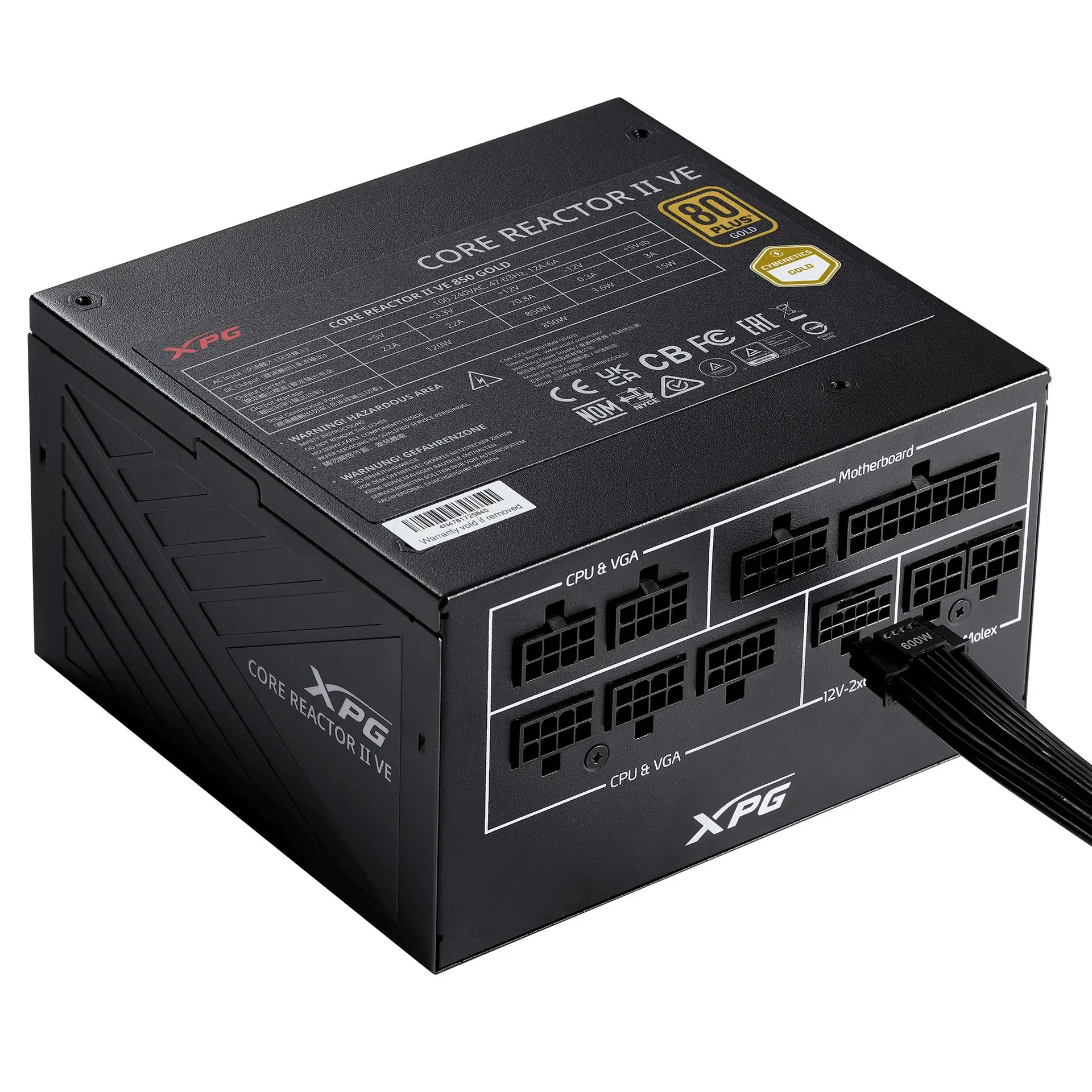 POWER SUPPLY ADATA XPG CORE REACTOR II VE 650 - 650W 80+ GOLD ATX 3.1 PCIe 5.0 FULL MODULAR