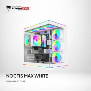 JualCASING VENOMRX NOCTIS MAX | Panoramic ATX PC Case Tempered Glass – WHITE
