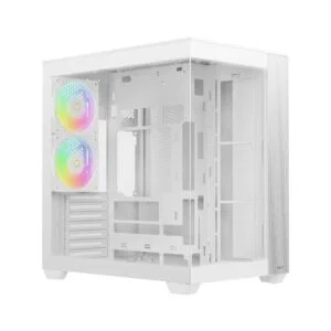 JualCasing OCYPUS DELTA C74 ARGB | ATX PC Case Panoramic View Include 2 Fans ARGB &ndash; White