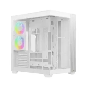 JualCasing OCYPUS DELTA C74 ARGB | ATX PC Case Panoramic View Include 2 Fans ARGB &ndash; White