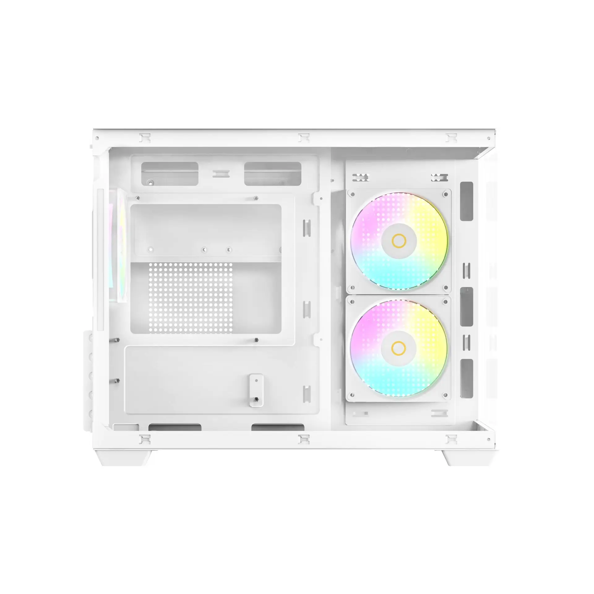 Casing OCYPUS GAMMA C54 ARGB | M-ATX PC Case Include 3 Fans ARGB - White - Image 4