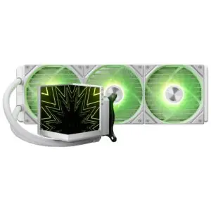 JualTRYX STAGE ARGB 360 – AIO Liquid Cooler 360mm with Dual-Screen  IPS Display 4.0″ – WHITE